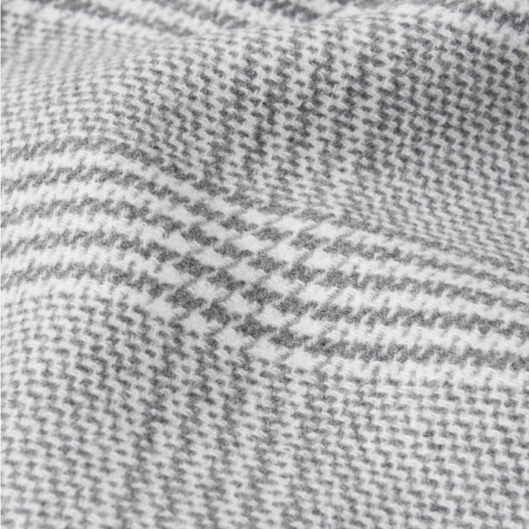 Abercrombie & Fitch Wool Blend The Dad Coat Houndstooth Gray Plaid Size XSP - Picture 8 of 16